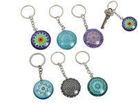 3.5cm Boho Glass Key Ring 6 Asstd