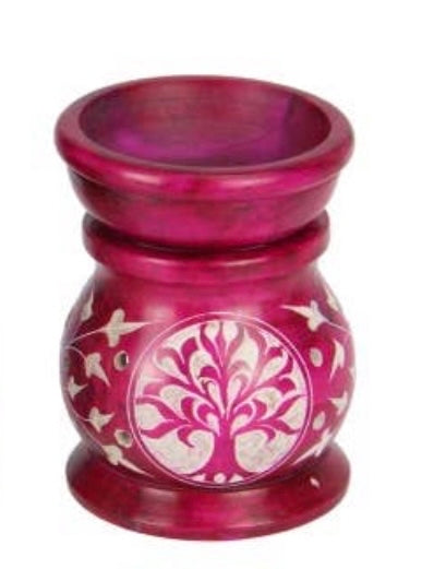 9cm Soapstone Oil Burner with Tree of Life Design