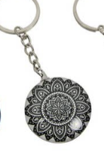 3.5cm Boho Glass Key Ring 6 Asstd